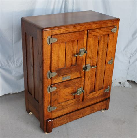 cavalier metal ice box|Antique Cavalier Oak Ice Box .